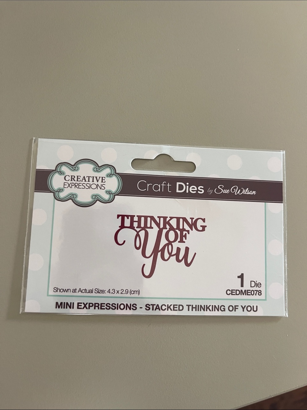 CREATIVE EXPRESSIONS Craft Die by Sue Wilson  "Thinking of You"